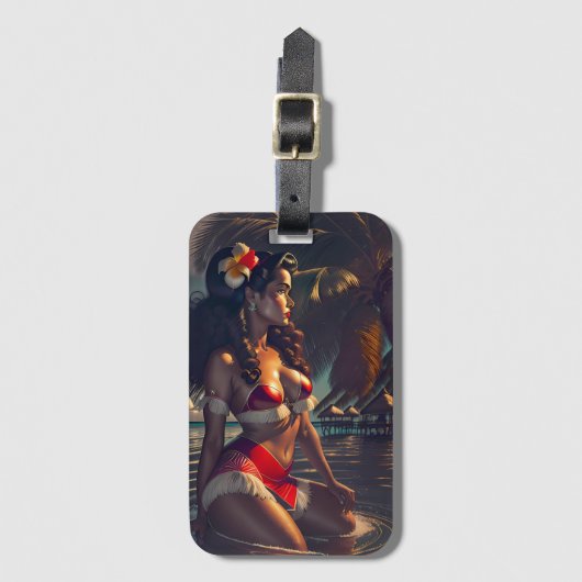 Tropische Dämmerung Gepäckanhänger (Vorderseite Vertikal)