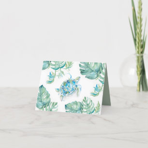 Tropische Dankeschön-Karten Wasserfarben Meeressch Dankeskarte