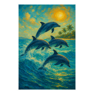 Tropische Delphine - Ocean Poster