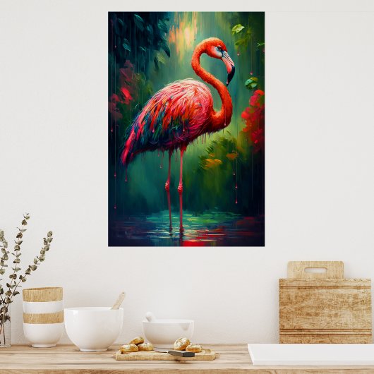 Tropische Depression - Flamingo Poster Print (Küche)