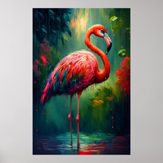 Tropische Depression - Flamingo Poster Print (Vorne)