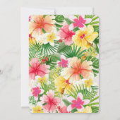 Tropische Destination Hochzeit mit Blüte speichern Einladung (Rückseite)