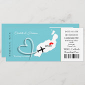 Tropische Destination Lanzarote Spanien Hochzeit a Einladung (Vorne/Hinten)