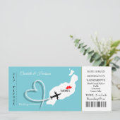 Tropische Destination Lanzarote Spanien Hochzeit a Einladung (Stehend Vorderseite)