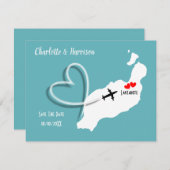 Tropische Destination Lanzarote Spanien Hochzeit a Save The Date (Vorne/Hinten)