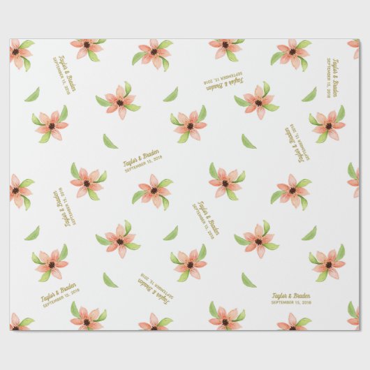 Tropische Destination Personalisierte Hochzeit Geschenkpapier (Flach)