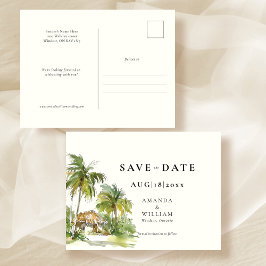 Tropische Destination Save the Date Postkarte