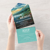 Tropische Destination UAWG All-in-One Hochzeit All In One Einladung (Abreißen)