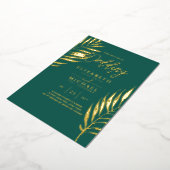 Tropische Disco Hochzeit Einladung Gold Aquamarin (Gedreht)