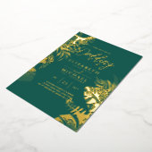 Tropische Disco Hochzeit Einladung Gold Aquamarin (Gedreht)