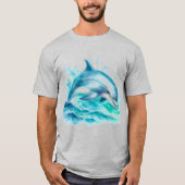 Tropische Dolphin unter dem Meer Surfer Beach T-Shirt (Vorderseite)