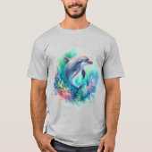 Tropische Dolphin unter dem Meer Surfer Beach T-Shirt (Vorderseite)