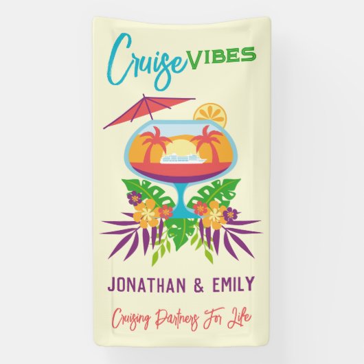 Tropische Drink Cruise Vibes Kreuzfahrtschiff Mark Banner (Vertikal)