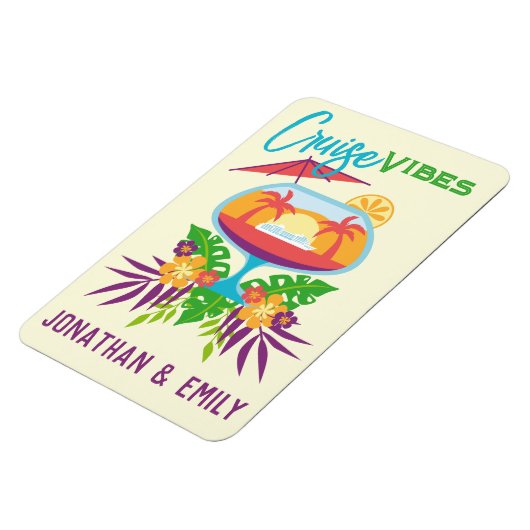 Tropische Drink Cruise Vibes Kreuzfahrtschiff Mark Magnet (Linke Seite)