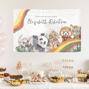Tropische Dschungel-Baby-Tiere Babyparty Banner