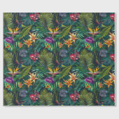 Tropische Dschungel-Blume Geschenkpapier (Flach)