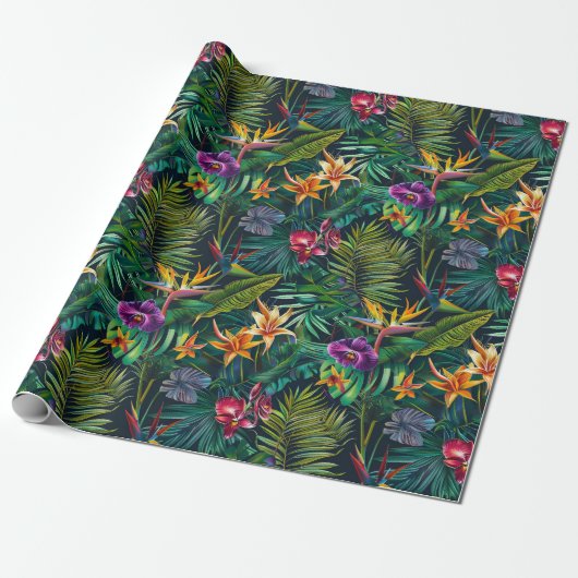 Tropische Dschungel-Blume Geschenkpapier (Ungerollt)