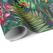 Tropische Dschungel-Blume Geschenkpapier (Rolleneckpunkt)