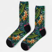 Tropische Dschungel-Blume Socken (Linkes Detail)