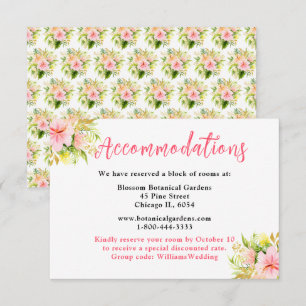 Tropische Dschungel-Blumen-Hochzeitsunterkünfte Begleitkarte