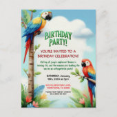 Tropische Dschungel-Geburtstagseinladung für Kinde Postkarte (Vorderseite)