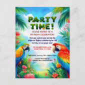 Tropische Dschungel-Geburtstagseinladung für Kinde Postkarte (Vorderseite)