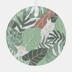Tropische Dschungel-Pflanze, blumenhawaiianische T Ornament Aus Glas