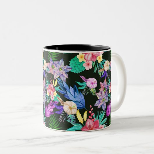 Tropische Dschungel-Pflanze Zweifarbige Tasse (VorderseiteRechts)