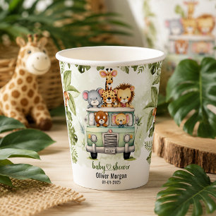 Tropische Dschungel-Safari-Tiere Junge Baby-Party Pappbecher
