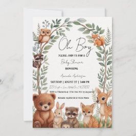 Tropische Dschungel-Safari-Tiere Junge Baby Shower Einladung