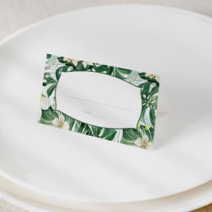 Tropische Dschungelbäume Blätter Hochzeit oder Beg Platzkarte