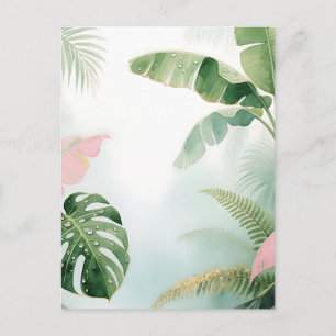 Tropische Dschungelblätter Aquarell Postkarte