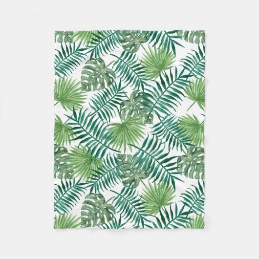 Tropische DschungelBlätter Fleecedecke (Vorderseite)