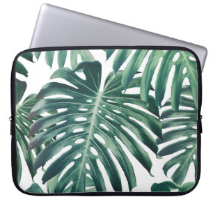 Tropische Dschungelblätter Floraler Hintergrund Laptopschutzhülle