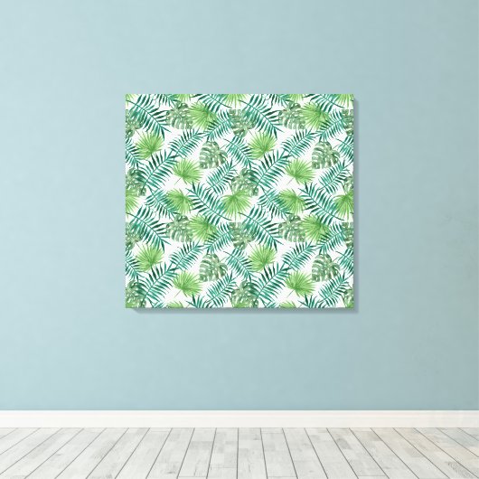 Tropische DschungelBlätter Leinwanddruck (Insitu (Holzboden))