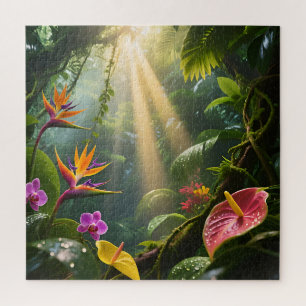 Tropische Dschungelblumen Puzzle