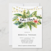 Tropische Dschungelleuchten Baby Dusche Einladung (Vorderseite)