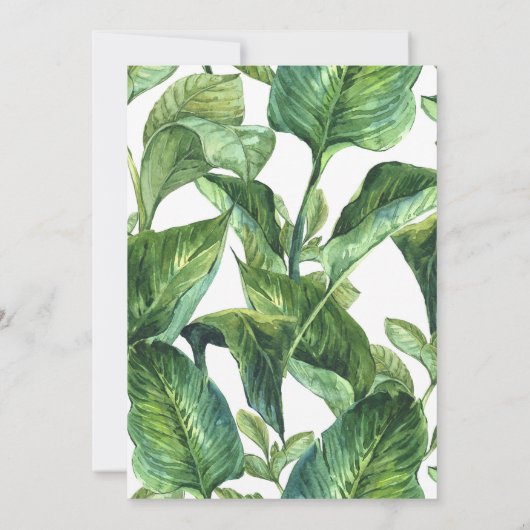 Tropische Dschungelleuchten Baby Dusche Einladung (Rückseite)