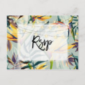 Tropische Dschungelleuchten Hochzeit Rsvp Postkart Einladungspostkarte (Vorderseite)