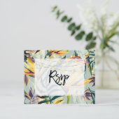 Tropische Dschungelleuchten Hochzeit Rsvp Postkart Einladungspostkarte (Stehend Vorderseite)