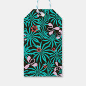 Tropische Dschungelpalmen Blätter Orchideen Blume Geschenkanhänger (Rückseite)