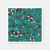 Tropische Dschungelpalmen Blätter Orchideen Blume  Serviette (Vorderseite)