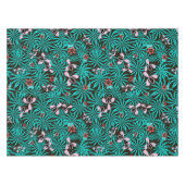 Tropische Dschungelpalmen Blätter Orchideen Blume  Tischdecke (Vorderseite (Horizontal))