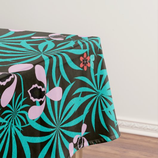 Tropische Dschungelpalmen Blätter Orchideen Blume Tischdecke (Beispiel)