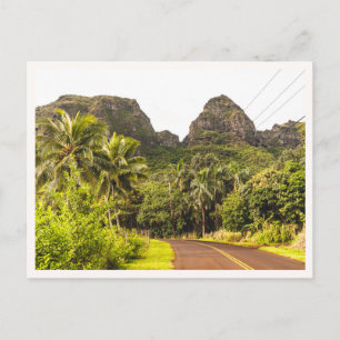 Tropische Dschungelstraße der Kauai-Berge Hawaii F Postkarte