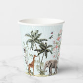 Tropische Dschungeltiere | Girl Wild One Geburtsta Pappbecher (Vorderseite)