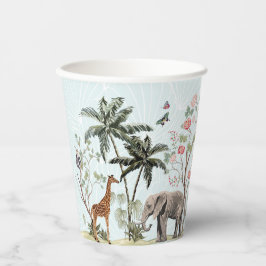 Tropische Dschungeltiere | Girl Wild One Geburtsta Pappbecher