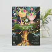 Tropische Dschungeltiere Nachtlichter Giraffe Einladung (Stehend Vorderseite)