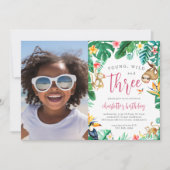 Tropische Dschungeltiere Tiere Kindergeburtstag Fo Einladung (Vorderseite)