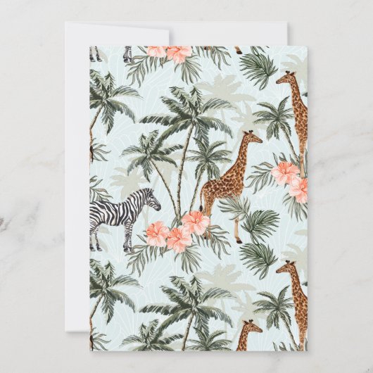 Tropische Dschungeltiere | Vier Ever Wild Einladung (Rückseite)